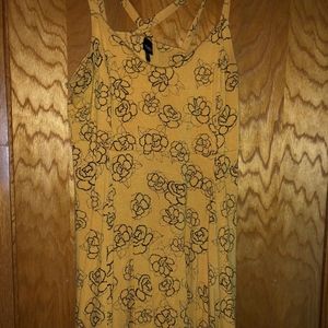 Mustard Floral Dress